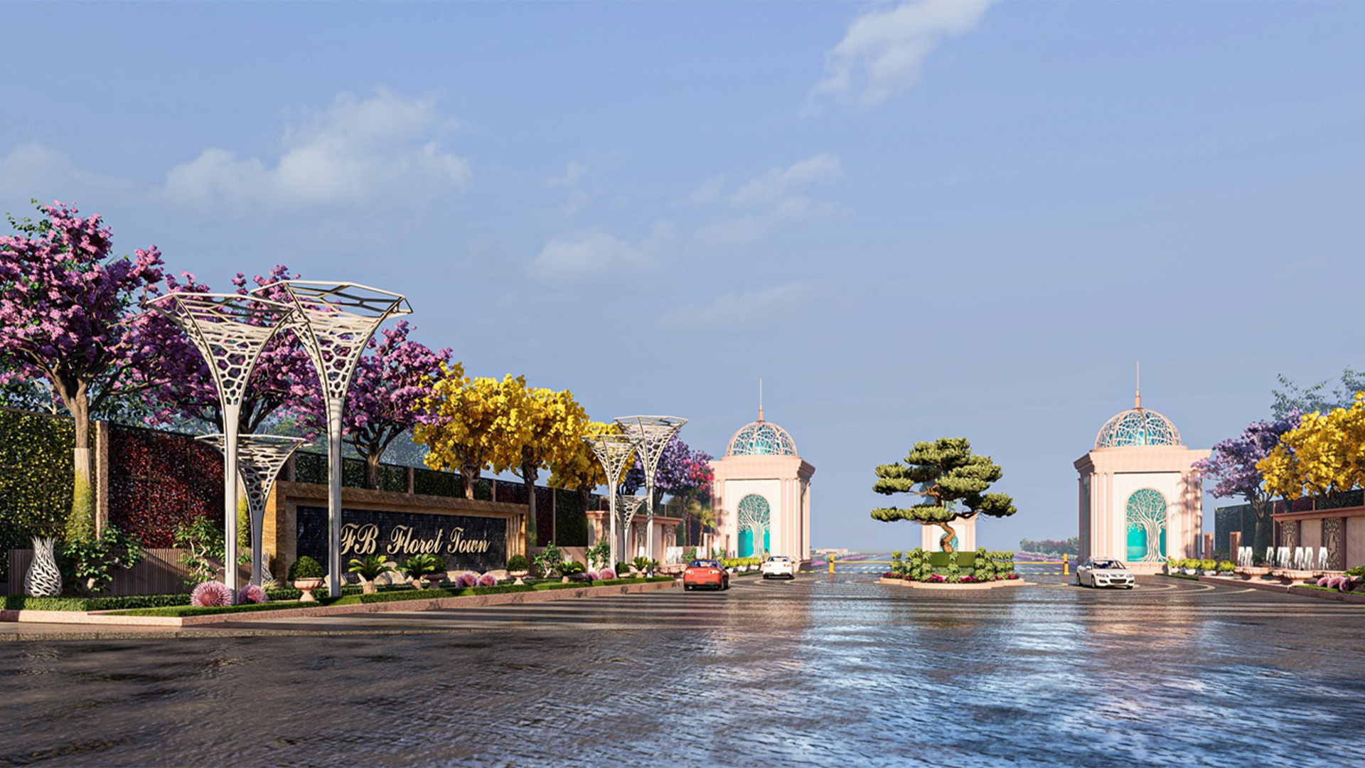 Floret Town Lucknow entrance gate - RERA approved residential township on Sultanpur Road