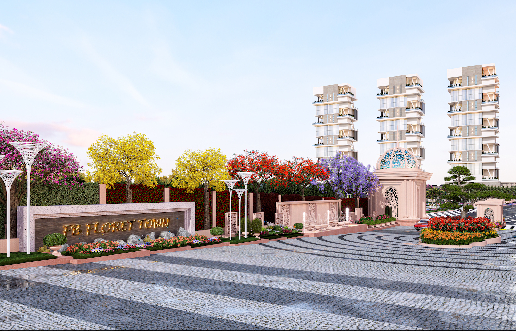 Floret Town Lucknow main entrance - gated township on Sultanpur Road